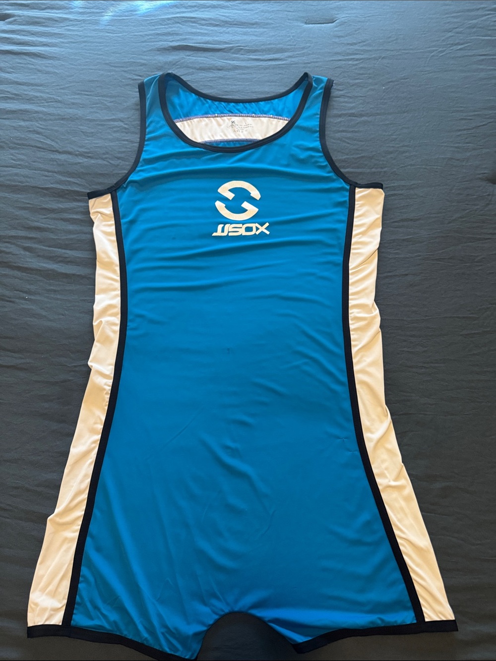 USDX Blue and White Athletic Singlet